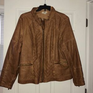 Faux leather moto jacket